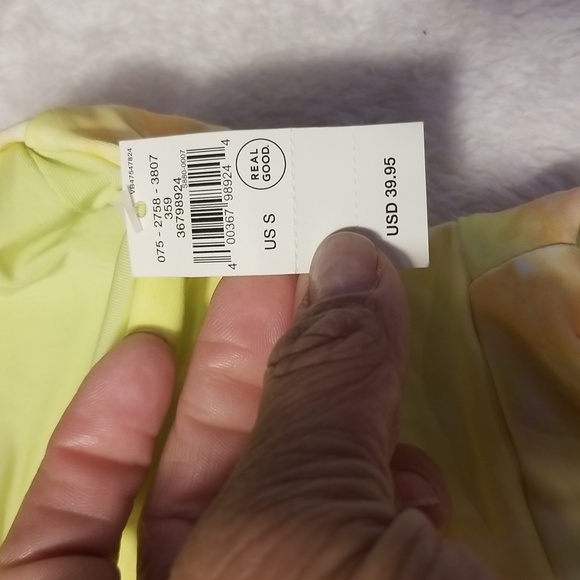 Aerie Bikini Womens S Yellow Crossover Keyhole Halter High Cut Cheeky Bottom NWT - Picture 10 of 16